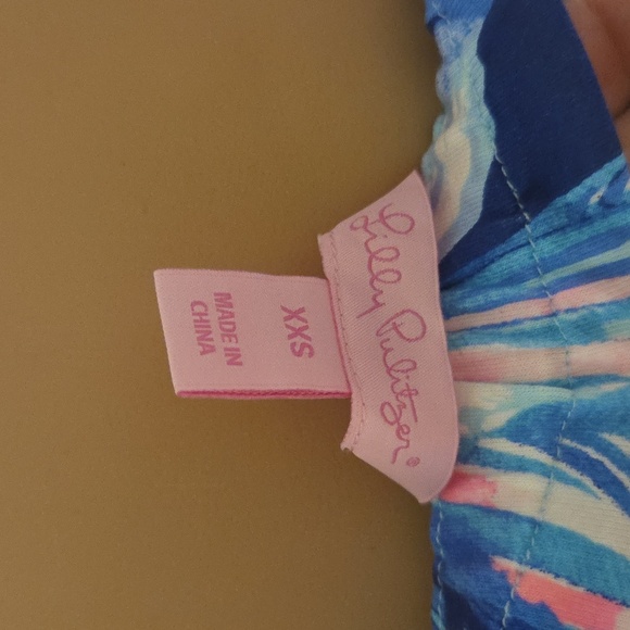 Lilly Pulitzer Vibrant Blue and Pink Ruffle Romper - Picture 8 of 10